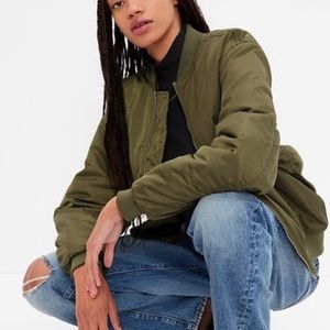 GAP Olive Military Green Bomber Jacket